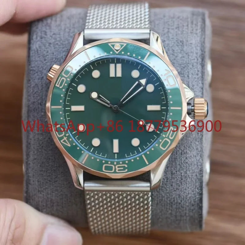 2026 High Quality Men's 904l Stainless Steel Automatic Mechanical 42mm Ceramic Watch Ring Watches Customized