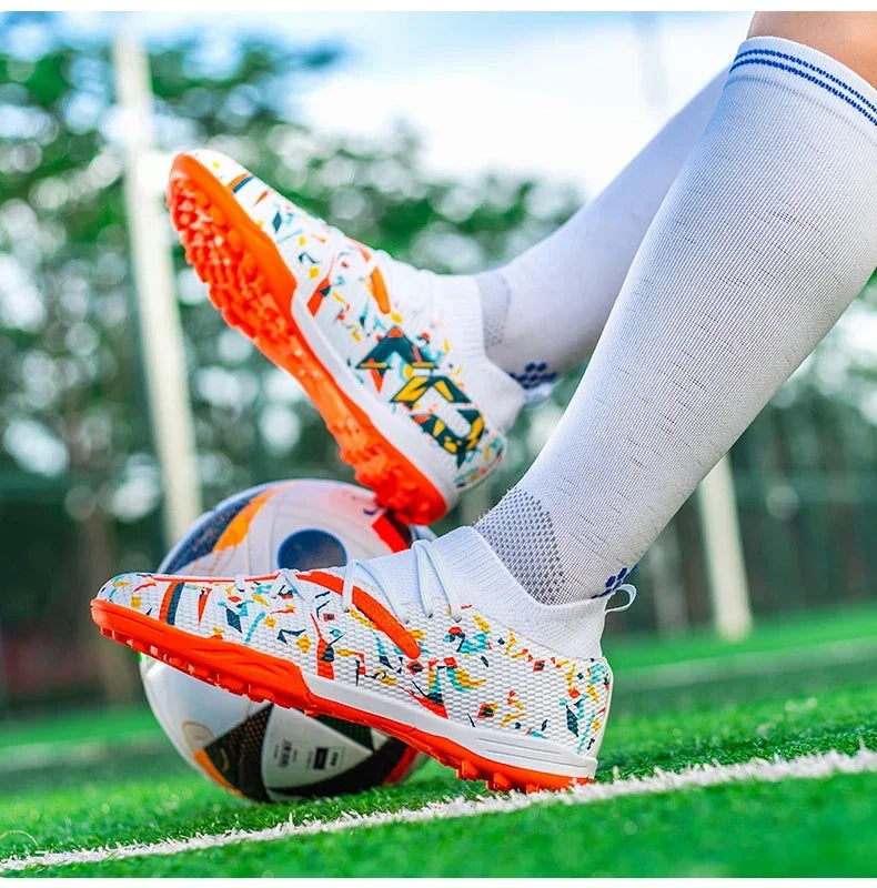 Chaussures de football à pointes longues pour hommes, chaussures de sport d'intérieur, chaussures de football professionnelles, chaussures souples respirantes unisexes, livraison directe