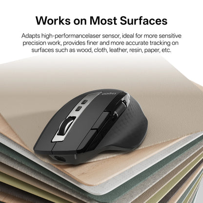Rapoo New MT710L kabellose, wiederaufladbare Multi-Mode-Bluetooth-Maus, ergonomisch, 4000 DPI, unterstützt bis zu 4 Geräte, Büromaus