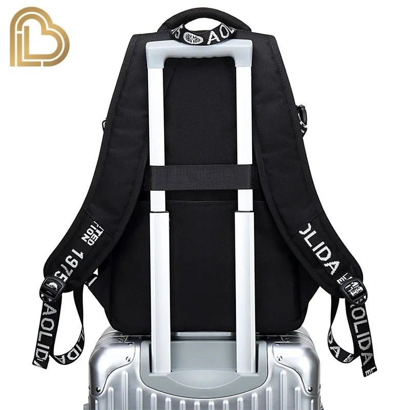 Ultima Knight F-Fortnited Battle Royale Backpack with USB Charging Anime Figures Study Stationery Compartment for Students