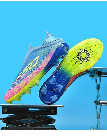 Nouvelles chaussures de football pour hommes, de haute qualité, très vendues, antidérapantes, mi-hautes, légères, pour l'extérieur, crampons de match, pour l'entraînement sur gazon.