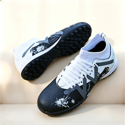 Chaussures de football TF pour adultes toutes saisons, tissu PU mixte, semelle extérieure en caoutchouc résistante à l'usure, forte adhérence pour les sports sur gazon toute l'année