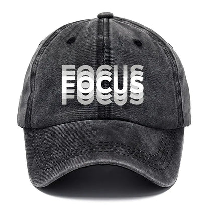 FOCUS – kšiltovka z prané bavlny s potiskem, nastavitelná, klasický styl, sportovní kšiltovka typu „duckbill“ pro muže i ženy