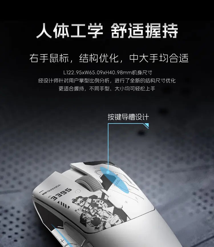Metaphyuni Metapanda P1 Draadloze Muis P1 Pro Max Paw3395L Lage Latentie Lichtgewicht E-sports Gamingmuis Ergonomisch Pc-gamercadeau
