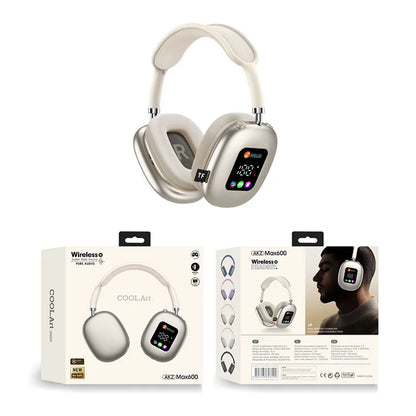 MAX600 Model New Wireless Active Noise Cancelling Headphones Hybrid Wireless Headphone With Touch Control LED Screen 2026 Hot