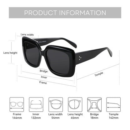 ZENOTTIC Handmade Acetate Sunglasses  luxury 2025 New Uv400 Fashion Square Ladies Polarized Sunglasses ZS6244