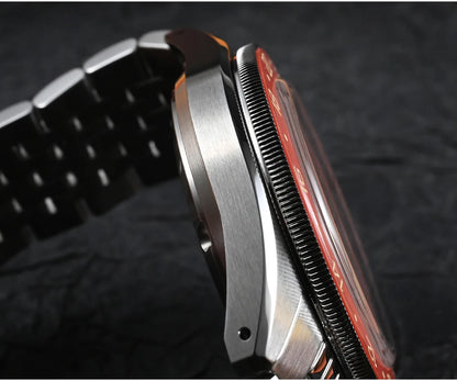 Relógio Automático Masculino San Martin 39.5mm Edição Limitada com Mostrador Full Lume NH34 GMT 6H Data 10Bar Luxo Kol Saati SN0116W