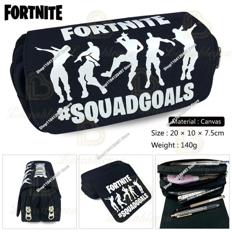 Fortnite Kids Pencil Bag Kawaii Pencil Case Large Capacity Waterproof Handheld Cosplay Pencil Pouch Office Stationery Gift Toy