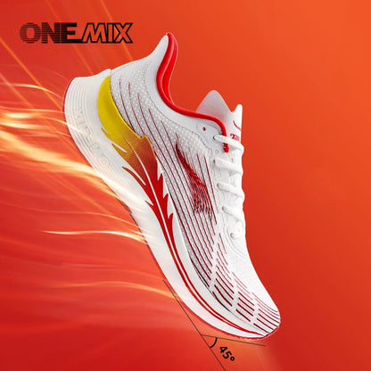 Onemix Nové pánske maratónske bežecké topánky pre ženy – priedušné, ľahké tenisky so šnurovaním, športová obuv, pohodlné, ľahké a mäkké