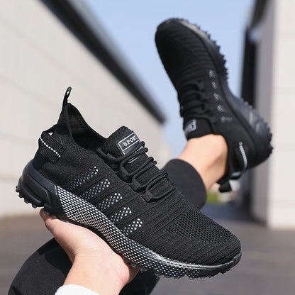 Lediga sneakers för män i mesh, lätta och ventilerande, med mjuk sula – slip-on-löparskor, låga loafers och träningsskor för män