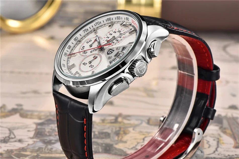 PAGANI DESIGN PD-3306 Multi Functional Waterproof Sport Men's Chronograp Watch Leather Quartz Military Watches Relogio Masculino