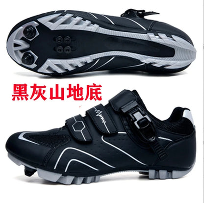 Chaussures de cyclisme unisexes à semelle rigide – Chaussures à crampons pour vélo de route 4 saisons, VTT et sports de plein air