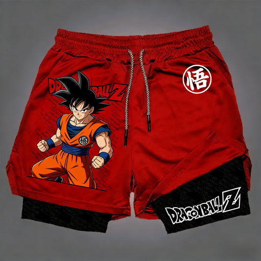 2026 Dragon Ball 3D Print Double Layer Shorts Parent-child S-2XL Fashion Goku Vegeta Daily Casual Bottoms
