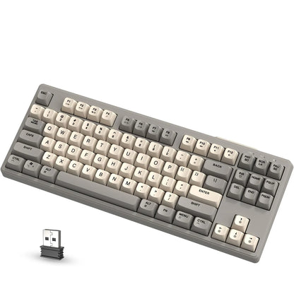 Free Wolf M87 75% Wireless Gaming Keyboard - Silent Switches, Rainbow Backlit, BT/2.4G, PBT Gradient Keycaps, Compact Design