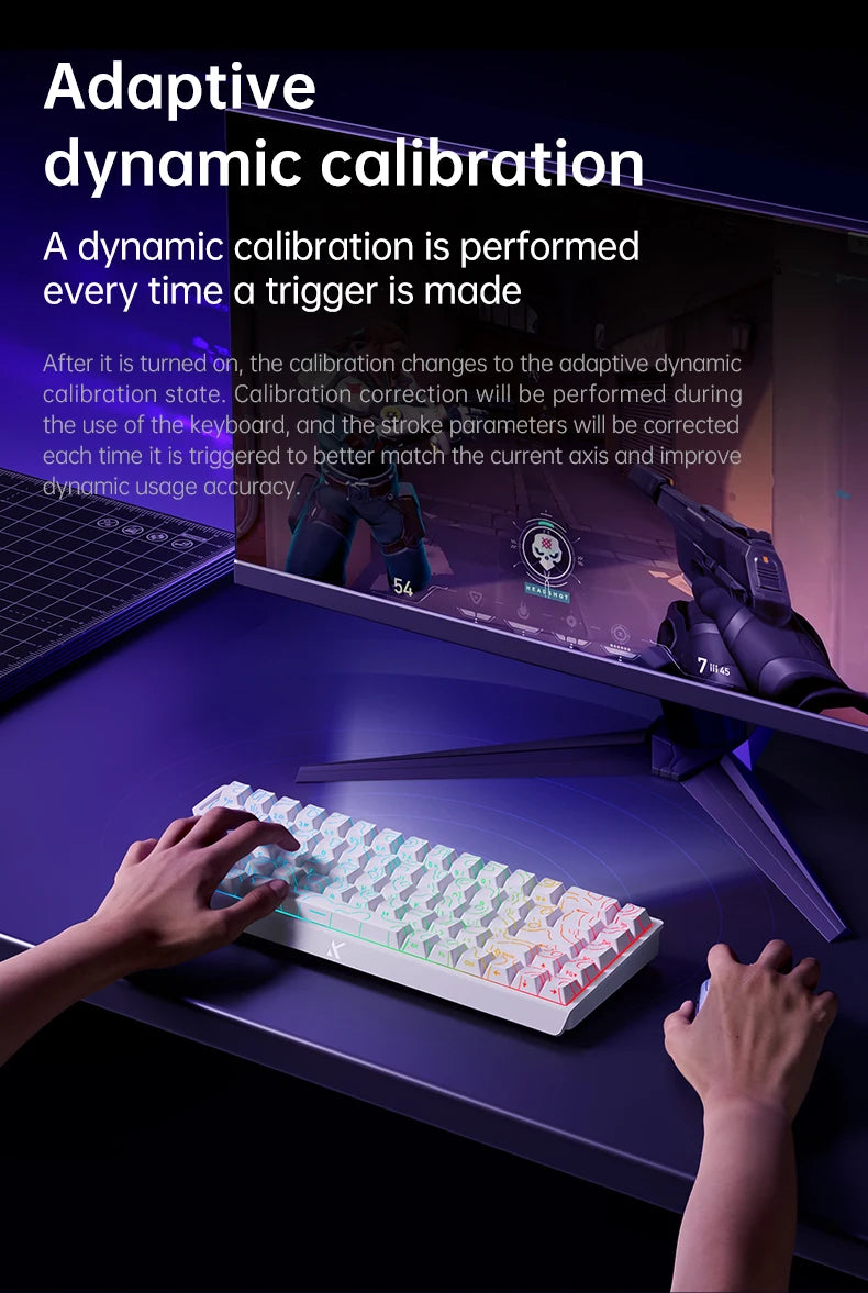 MCHOSE Ace 60 Pro 68 Magnetic Axis Mechanical Keyboard Customized Esports 0.01ms Latency RT 0.01mm 128K Gaming Keyboard Original