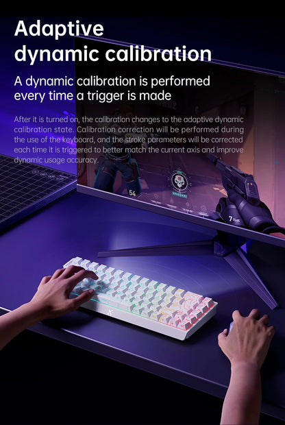MCHOSE Ace 60 Pro 68 Magnetic Axis Mechanical Keyboard Customized Esports 0.01ms Latency RT 0.01mm 128K Gaming Keyboard Original