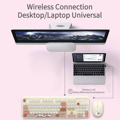 Cute New 2.4G Wireless Keyboard With Numeric 104 Keys Silent Gaming Keyboard Mouse Set For Laptop Desktop PC Friend Gift Durable