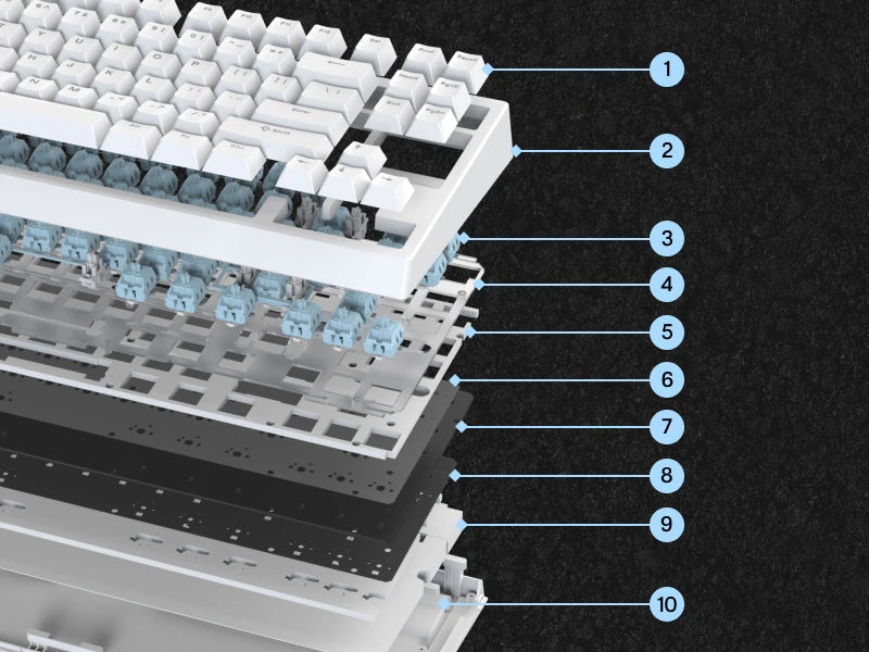 EPOMAKER G84 VIA 80% Layout Hot-Swap Gasket-Mounted Wired/2.4GHz/Bluetooth Wireless Mechanical Keyboard with RGB Backlight
