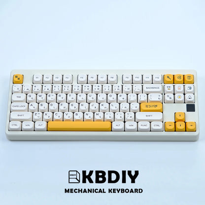 KBDiy KOA  Profile PBT Honey Milk Keycaps Russian Korean Japanese 137 Keys Caps for Mechanical Keyboard Keycap MAC for MX Switch