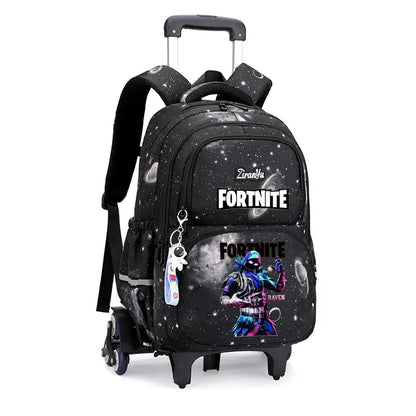 Fortnite Trolley Bag Easy Stair Climbing Anime Waterproof Wheeled Backpack Large Capacity Student Schoolbag Casual Travel Bag