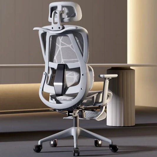Ergonomic Gaming Office Chair with Foot Rest, Reclining Computer Chair, 360° Swivel Executive Desk Chair with Wheels for Home & Office