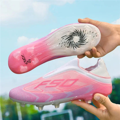 Nouvelles chaussures de football pour hommes, chaussures de sport à cheville haute, respirantes, pour futsal, antidérapantes, ultra-légères, chaussures de football de haute qualité pour matchs en extérieur.