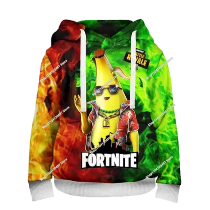 Autumn New Sweatshirt T-shirt  Fortnite 3D Digital Printing Loose Comfortable Hooded Pullover