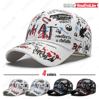 Graffiti Baseball Cap for Men Women – Cotton Adjustable Hat Street Style Snapback