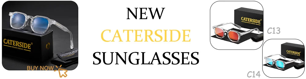 CATERSIDE Retro Punk Men Sunglasses Small Frame Square Personalized Design Sun Glasses Women Travel Party Business Festival Gift
