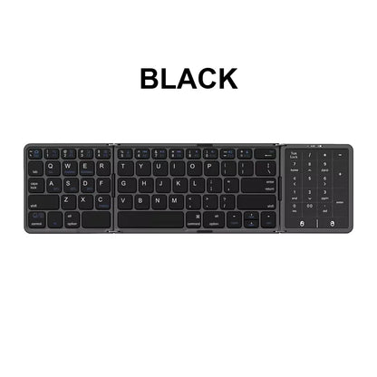 New Three-Fold Folding Bluetooth Keyboard With Touchpad Portable Foldable Keyboard For PC Mac Smartphone IPad