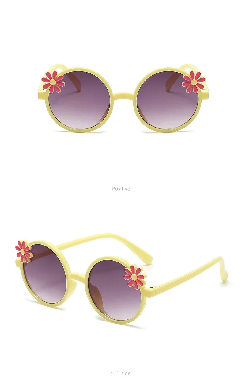 New Children's Glasses Floret Anti-ultraviolet Fashion Children's Sunglasses Outdoor Shading Travel Children's Mirror Eyewear