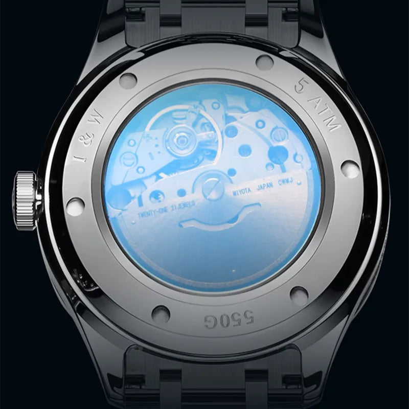 Orologio meccanico di lusso da uomo Reloj CARNIVAL in tungsteno, movimento automatico MIYOTA 8205, impermeabile.