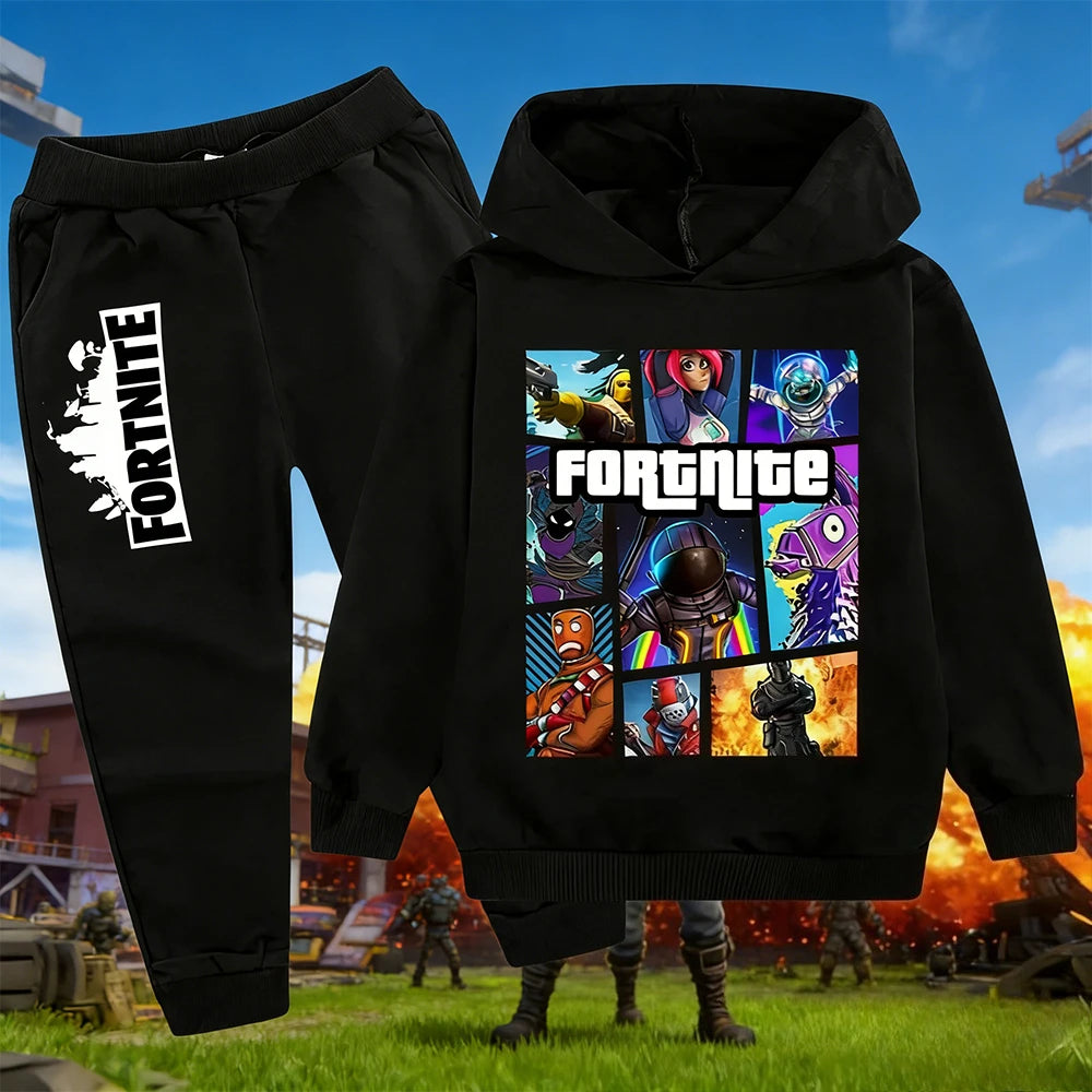 2026 New Fortnite Game Printed Children's Leisure Suit Cartoon Long Sleeve Autumn/Winter New Teenager Suit