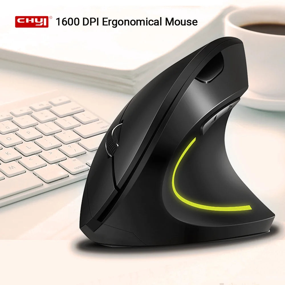 Wireless Vertical Mouse 2.4GHz Ergonomic Optical Mouse, Adjustable DPI Wireless Vertical Mouse with RGB Backlight for Laptop, PC, Mac, Tablet & Office