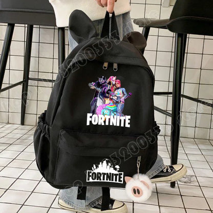 Neuer Fortnite-Cartoon-Rucksack für Jungen und Mädchen, lässige Schultasche mit großem Fassungsvermögen, Studententasche mit Hasenohren, Reiserucksack, Schreibwaren-Geschenk