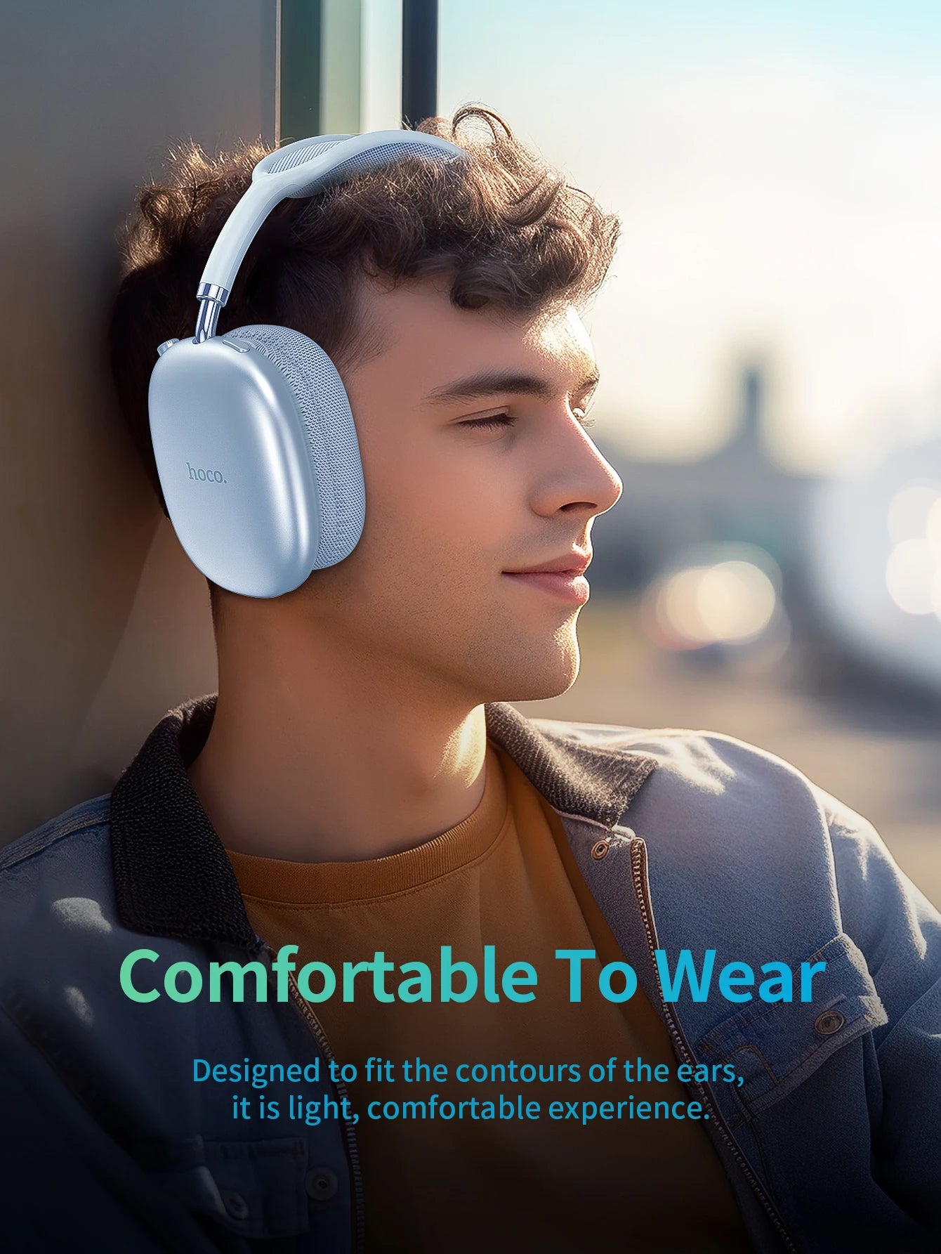 HOCO W35 Air Wireless Bluetooth 5.3 Over-Ear Headphones – Deep Bass Stereo Gaming Headset with Microphone, TF Card & AUX Mode, Waterproof Sports Headphones