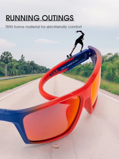 Kapvoe Men Fashion Polarized Sunglasses Cycling Glasses UV400 Eyewear for Men Women Driving Climbing Outdoor Sports Sunglasses