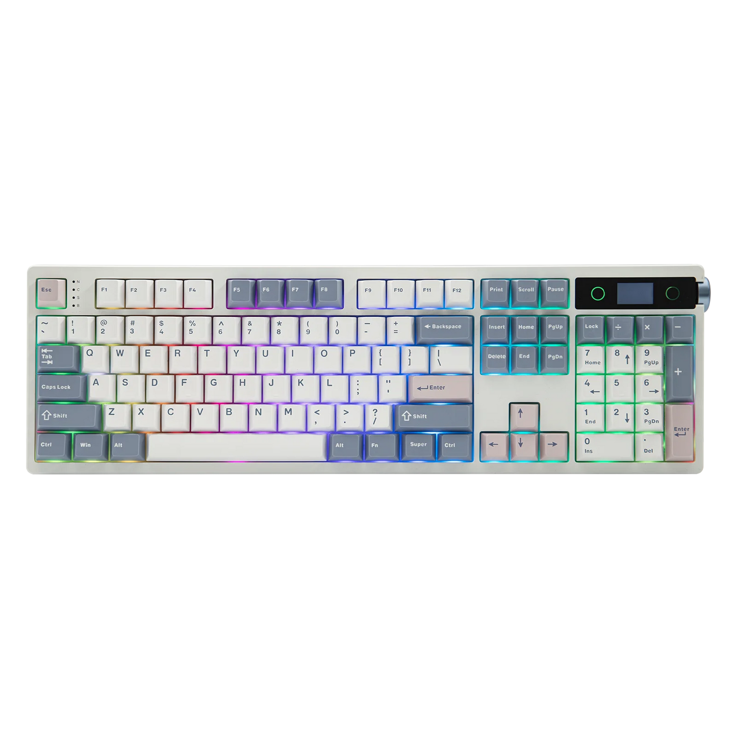 Teclado mecánico EPOMAKER TH108 PRO 100% de tamaño completo, hot-swap, con cable/BT/inalámbrico 2.4Ghz, pantalla y perilla, batería de 10000mAh