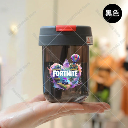 Game Fortnites Mini Straw Cups School Student Plastic Water Bottle Children Leak-proof Coffee Milk Cups Travel Outdoor Office