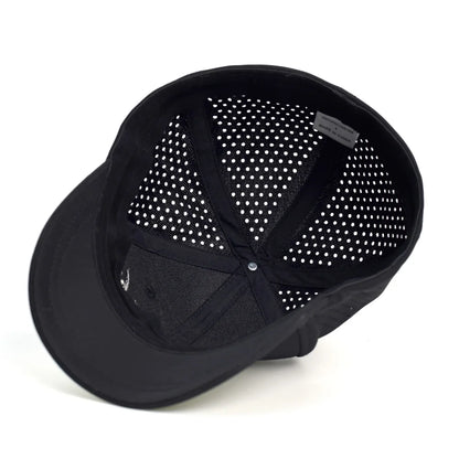 Baseballcap mit kurzem Mesh-Schirm, hinten geschlossen, für Damen und Herren, atmungsaktiv, Snapback-Cap, anliegender Dad Hat, verstellbar, einfarbig, im Trucker-Stil