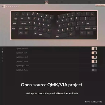MMD Alice EIF68 Wireless Mechanical Keyboard Tri-Mode Mmd EIF68 Hot-Swap Aluminum Shell QMK/VIA Gamer Office Mechanical Keyboard