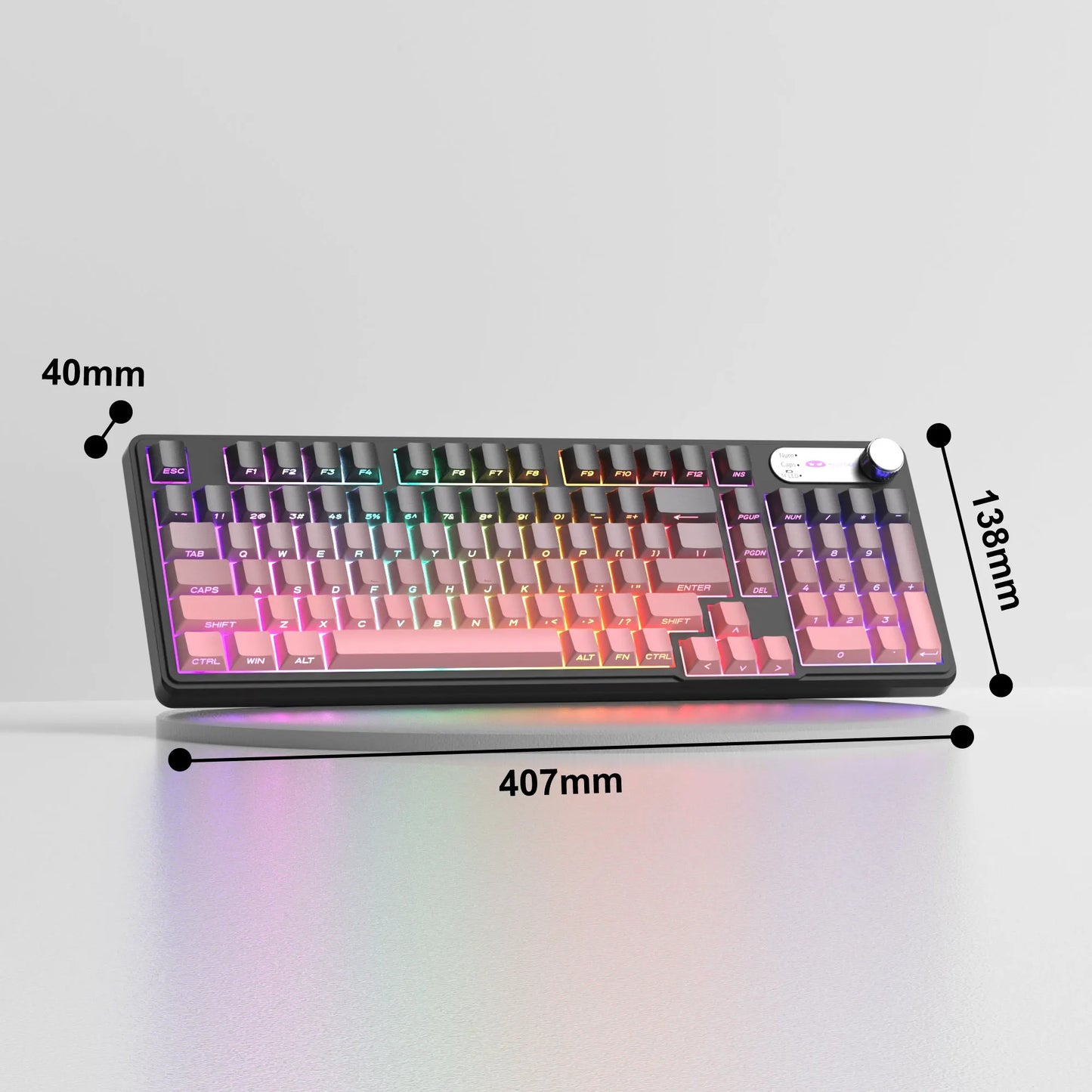 Magegee Gk960 Membrane Keyboard Wireless 2.4g Bt 98 Keys Abs Side Engraved Keycaps Adjustable Rgb Lights for Office Game Windows