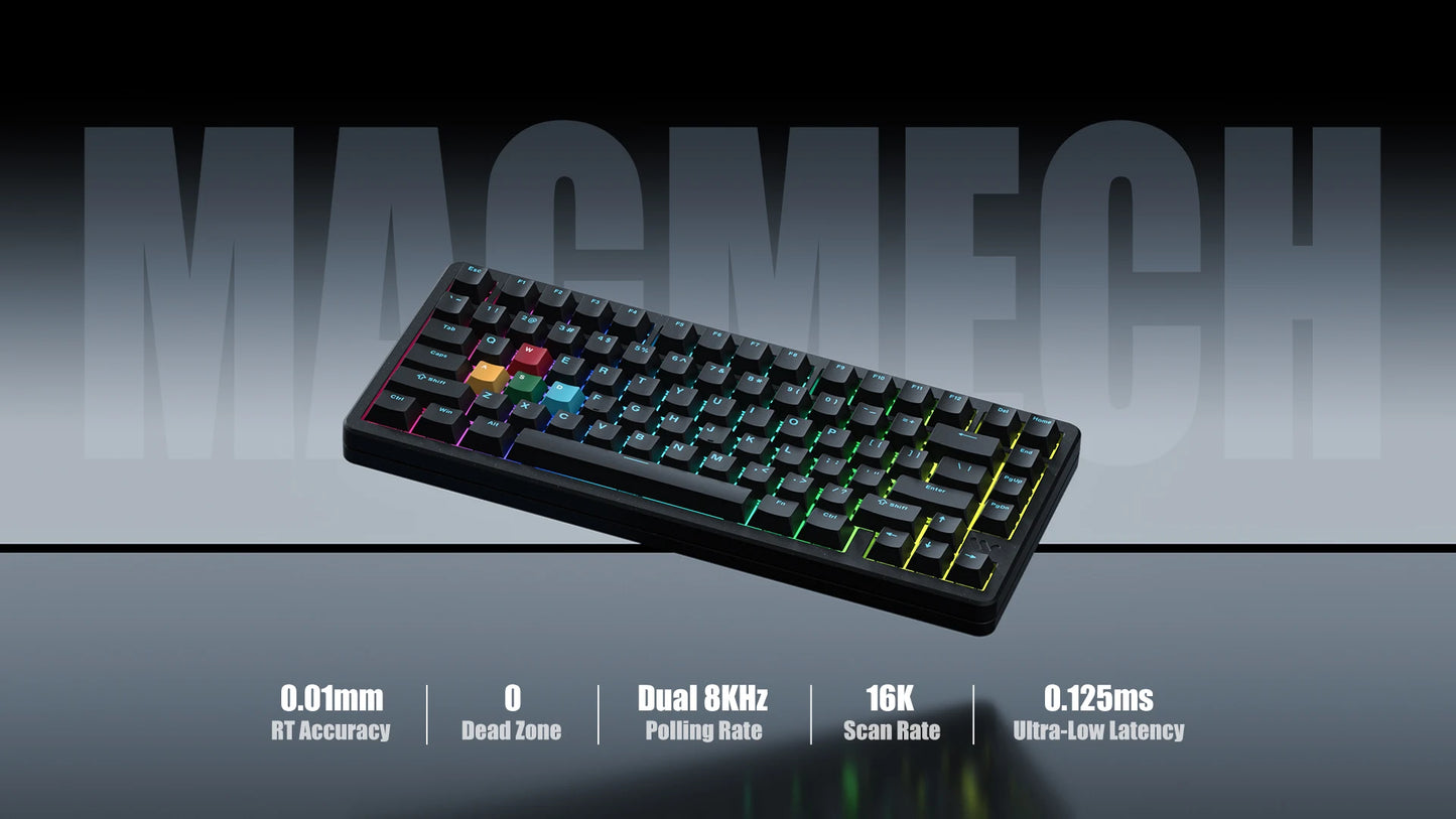 Womier SK75 TMR 75% Wireless Magnetic Mechanical Keyboard Tri-Mode Bluetooth/2.4G/USB-C Hot-Swap Rapid Trigger Aluminum Keyboard