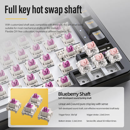 ATTACK SHARK X85/X85Pro Wireless Mechanical Keyboard 75% 82 Keys Tri-Mode Bluetooth Wird RGB Hot Swap Gasket Knob Large battery