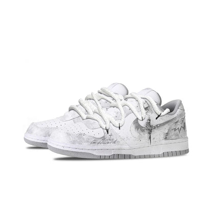 Personalizované tenisky Nike Big Cold Fog Rose Retro High Street & Chinese Ink Wash – protiskluzové nízké skateové boty pro muže