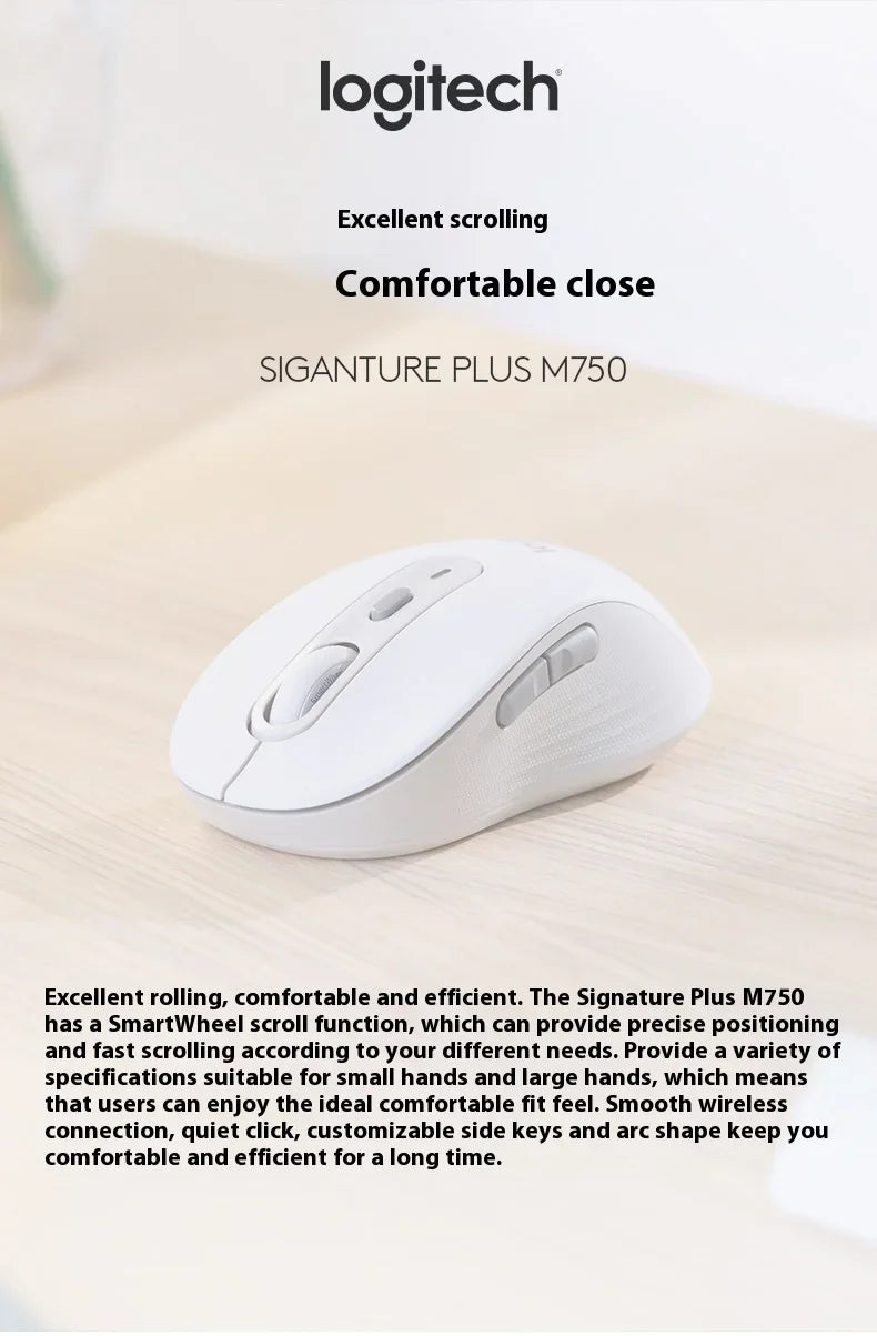 Logitech M750 Mouse 2.4Ghz USB Receiver Wireless Mice 2000DP Office Smart Mouse Portable Mouse For PC Laptop