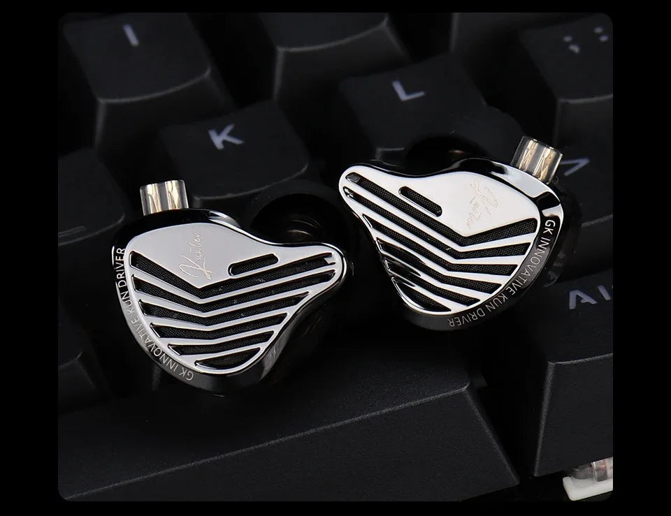 KZ GK Kunten HiFi IEM Earphones 1DD Dynamic Driver In-Ear Earbuds with 2-Pin Detachable Cable, Metal Audiophile Gaming Headset