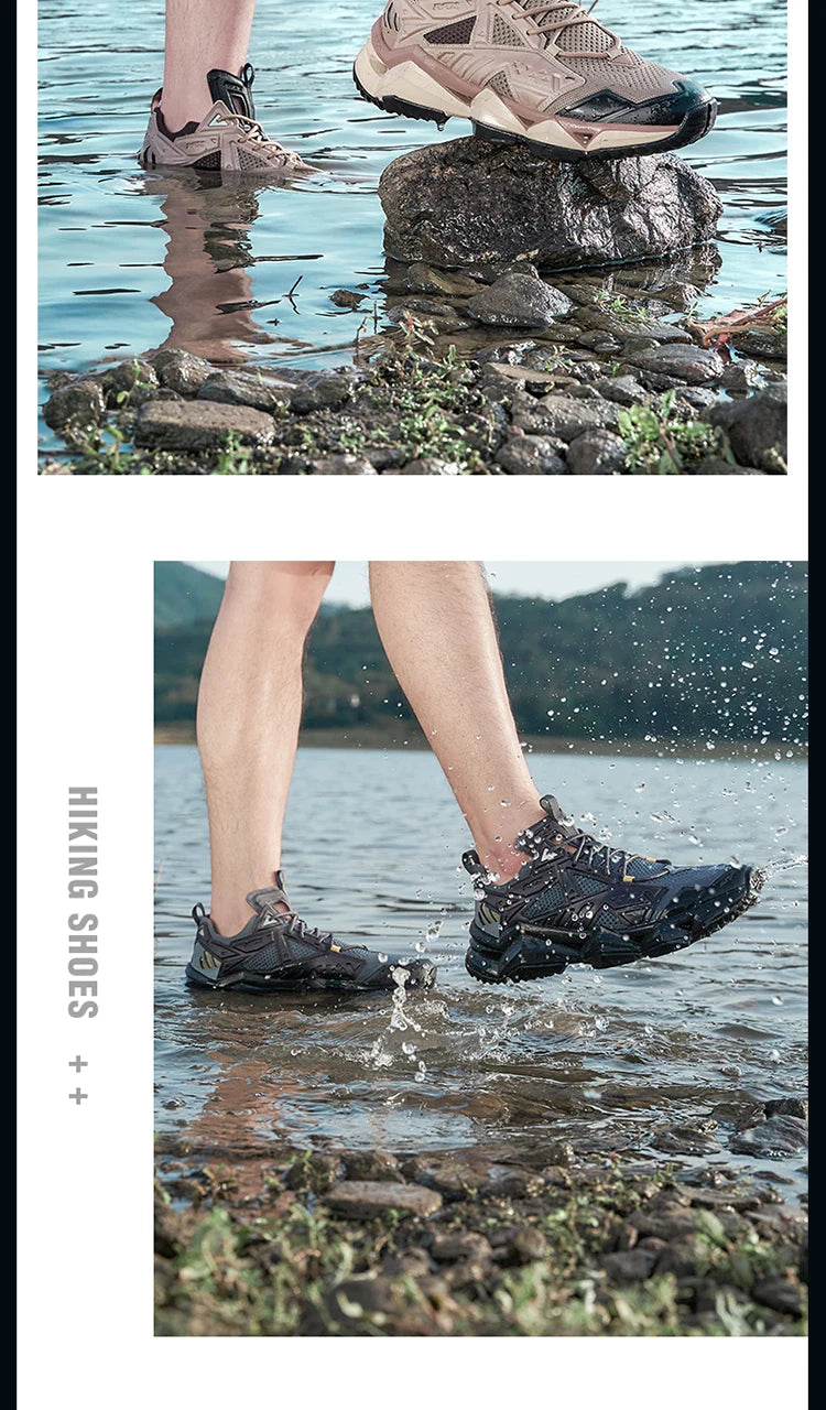 RAX Running Shoes Men & Women Outdoor Sport Breathable Lightweight Sneakers Air Mesh Upper Anti-Slip Natural Rubber Outsole