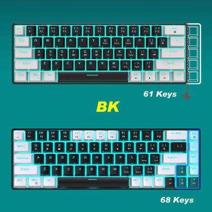 Glo 68 Keys Mechanical Keyboard Ergonomics RGB Backlit LED Hot Swappable Blue Switch Gaming Keyboard for PC Laptop Office
