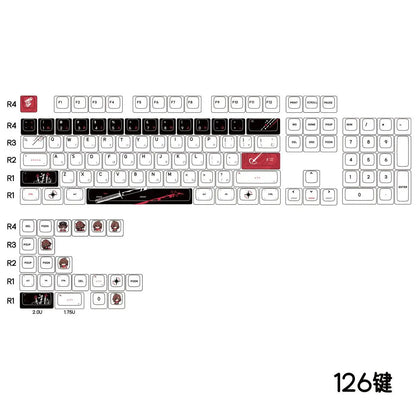 Cherry Personalized Japanese Engraved Keychain PBT 83/126 Key for MX Switch Wooting60 Mechanical Keyboard